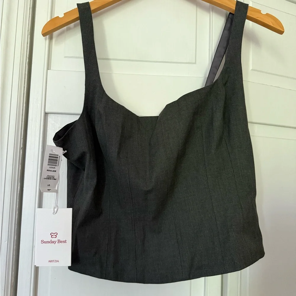 Aritzia Sunday Best Roulade Tailored Top - Picture 2 of 5